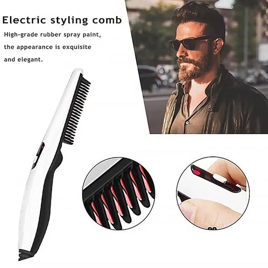 Rechargeable Hair Curler Beard Shawl Comb Multi functional Hair Straightener