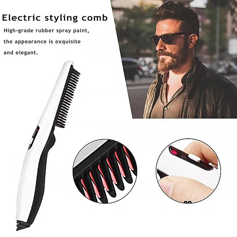 Rechargeable Hair Curler Beard Shawl Comb Multi functional Hair Straightener