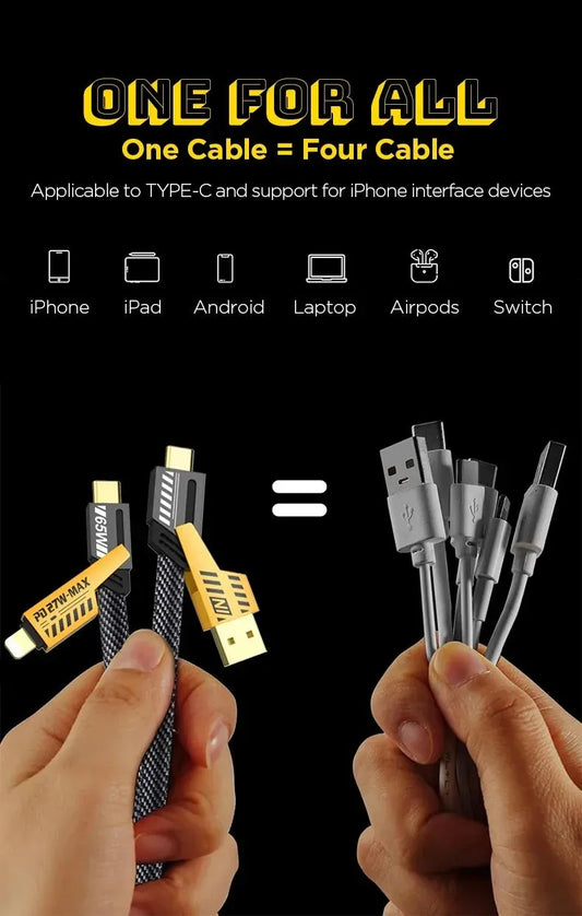 Logilink 60W Fast Charging Data Cable | 4‑in‑1 Multi USB